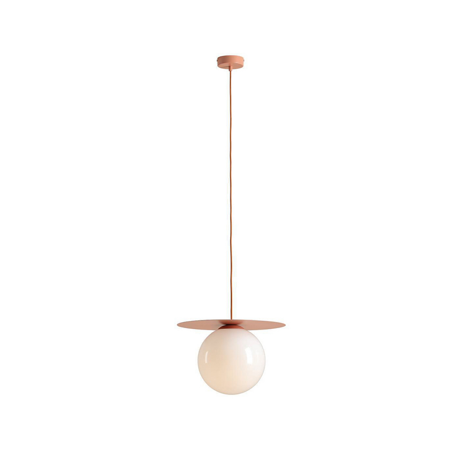 Loop Hängelampe Pendelleuchte Deckenleuchte Glaskugel Korallenrot Metall Lampe B-Ware von Aldex