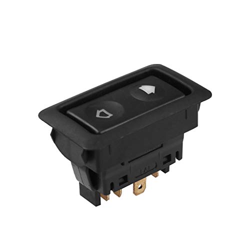 Alecony Auto Fensterheber Schalter Tasten Reparatur, 6 Pins 12/24V SPST Universal Automotive Elektrischer Fenster Schalterabdeckung, Kfz Scheibenheber EIN/AUS-Schalter Wipptaster Kippschalter von Alecony