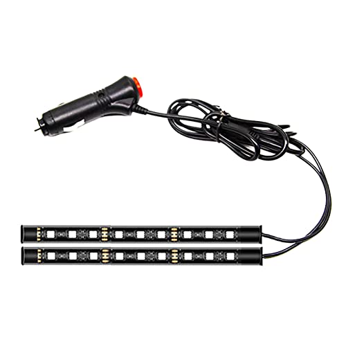 Alecony LED Musik Innenbeleuchtung Auto, 18 LED Auto Atmosphäre Licht Ambientebeleuchtung Innenraumbeleuchtung Dekorative Lampe Lichtleiste Innenraum RGB Streifen Umgebungslicht (Rot) von Alecony