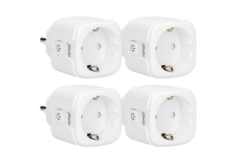 Alecto WLAN-Steckdose SMART-PLUG20 4-PACK, 4-St., 4er Set smarte WiFi-Energiekostenmessgerät inkl. Stromzähler von Alecto