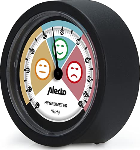 Alecto WS-05 Hygrometer - misst relative Luftfeuchte - ohne Batterien - für den Innenbereich - analog - 60mm ⌀ - schwarz von Alecto