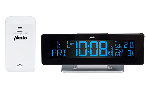 Alecto WS-2500 Wetterstation Funk mit Außensensor - Funkwetterstation - großes Display - Temperatur und Luftfeuchte - Funkuhr - Datumsanzeige - Wecker - schwarz Alecto WS-2500 Wetterstation Funk mit Außensensor - Funkwetterstation - großes Display - Temperatur und Luftfeuchte - Funkuhr - Datumsanzeige - Wecker - schwarz von Alecto