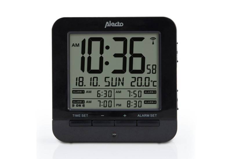 Alecto Wecker AK-20 Digitalwecker mit Thermometer, Touch, 4 Weckzeiten & Schlummerfunktion von Alecto