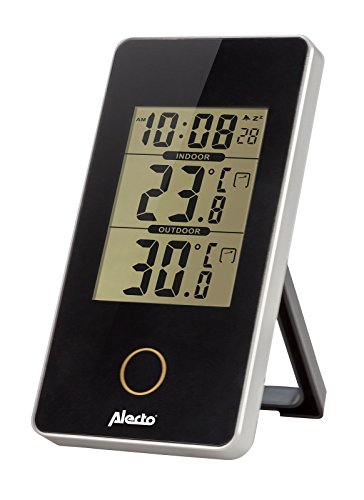 Alecto Wetterstation Innen und Außensensor, Temperatur, Hygrometer, schwarz, 6.2 x 10 x 10 cm, WS-150 von Alecto