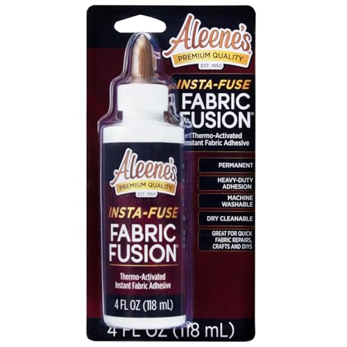 Aleene’s Fabric Fusion Insta Fuse Textilkleber Waschmaschinenfest - 118 ml Starker Bastelkleber – Transparenter Stoffkleber - DIY Superkleber und Rhinestone Glue von Aleene's