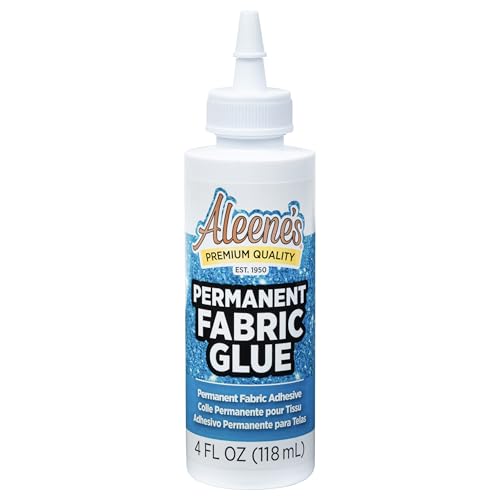 Aleene's Permanent Fabric Glue 118 ml – Permanenter und Starker Textilkleber – Transparenter Flüssigkleber und Bastelkleber für Stoffe und Kleidung – für Stoffreparaturen, Bastelarbeiten und DIY von Aleene's