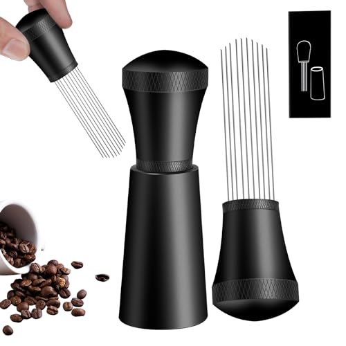 Aleevii Kaffeerührer，Wdt Tool Espresso Kaffeerührer mit 20 Edelstahl 304 Feinen Nadeln，Kaffeepulver Distributor Espresso Rührer Set von Aleevii