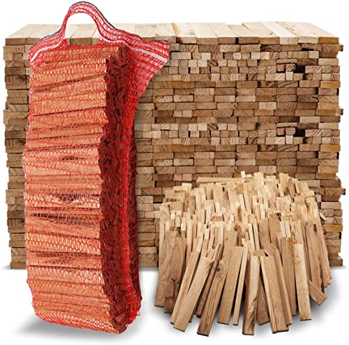 Aleko Parkett Premium Brennholz in verschiedenen Größen - Anzünder aus Eichenholz, Bio Kaminanzünder, für Grill, Kamin, Ofen - perfekter Grillanzünder, getrocknetes und unbehandeltes Anmachholz (24KG) von Aleko Parkett