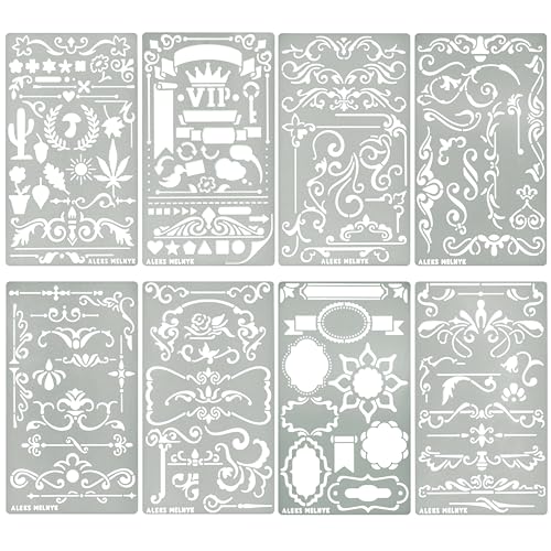 Aleks Melnyk No.42 Schablonen Vintage Ornamente, Designer Metall Stencils für Möbel, vorlagen shabby, chabby chic, Malerschablonen für die Wand Muster, Template, Brandmalerei, Gravur, Set 8 Stück Aleks Melnyk No.42 Schablonen Vintage Ornamente, Designer Metall Stencils für Möbel, vorlagen shabby, chabby chic, Malerschablonen für die Wand Muster, Template, Brandmalerei, Gravur, Set 8 Stück von Aleks Melnyk