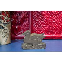 Weinlese Ente Serviette Halter Aus Massivem Messing Wunderlichen Strand Party Tisch Ozean Maritimes Restaurant Dekor Meeresfrüchte Servieren Küsten von AleksJewelry