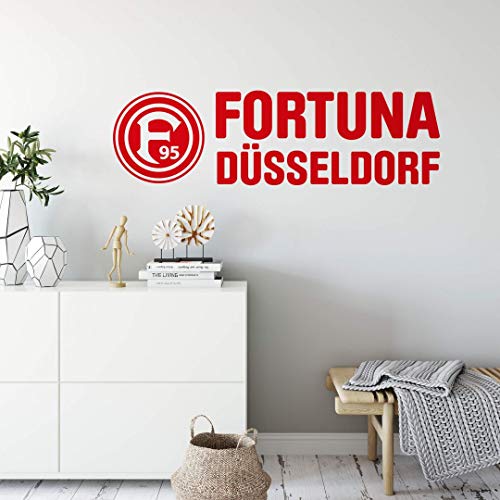 Alenio Wandtattoo Fortuna Düsseldorf Logo mit Schriftzug Fußball Wandsticker F95 Fanartikel 58x16 cm von Alenio