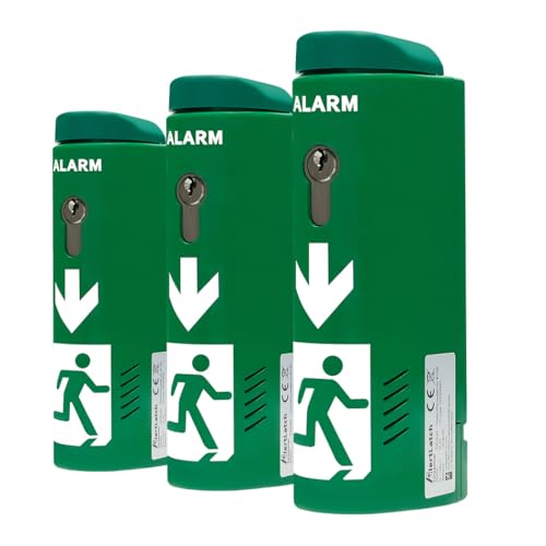 AlertLatch Einhand - Türwächter - Basic ohne Voralarm - 3er Pack (Gleichschließender Zylinder) von AlertLatch