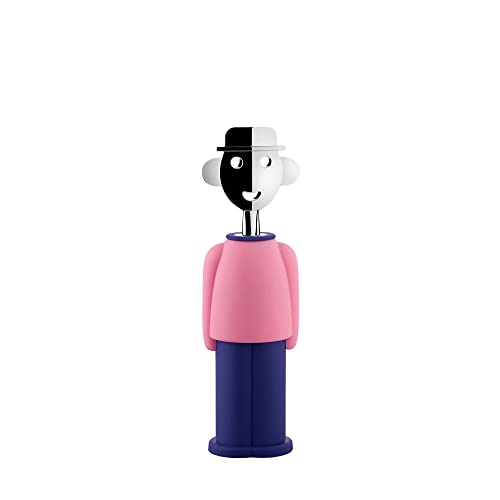 Alessi AM23 PAZ Korkenzieher aus thermoplastischem Harz, rosa und blau und verchromtem Zamak Alessi AM23 PAZ Korkenzieher aus thermoplastischem Harz, rosa und blau und verchromtem Zamak von Alessi