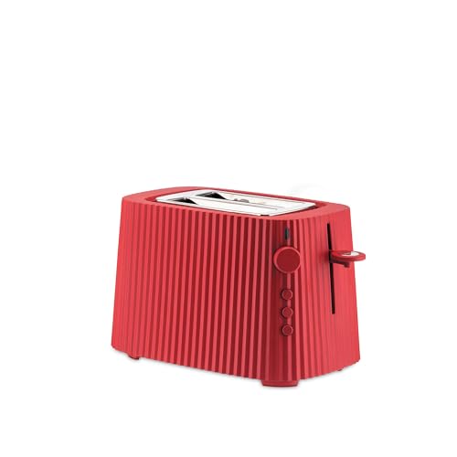 Alessi Plissé MDL08 R - Design Toaster, Sechs Stufen der Vergoldung, aus Thermoplastischem Harz, Europäisch Stecker 850 W, Rot von Alessi