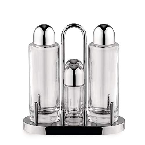 Alessi 5070 Öl-/Essigspender Dose Glas, Edelstahl, transparent - Öl-/Essigspender (175 mm, 80 mm, 2 Stück) von Alessi