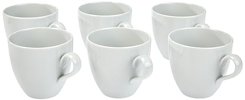 Alessi Mami“ Kaffee-Obertasse 6 Stück aus weißem Porzellan 8,0cm, 8 cm, 6, Weiß von Alessi