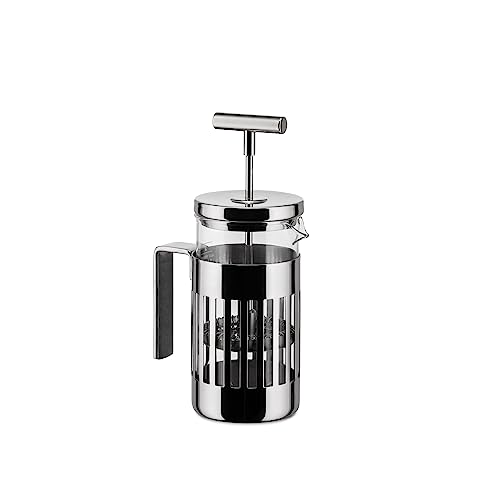 Alessi 9094/3 - Pressofilter aus Edelstahl 18/10 Glänzend Poliert und Hitzebeständigem Glas, 3 Tassen, Silber von Alessi
