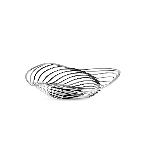 Alessi ACO02 Trinity Korbschale aus Edelstahl 18/10 glänzend poliert ᴓ 26,0cm, 12 x 27 x 12.5 cm von Alessi