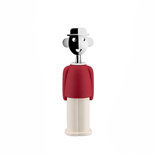 Alessi | Alessandro M. AAM23 R - Design Korkenzieher aus Verchrometem Zamak und Thermoplastischer Harz, Rot,7 x 26 x 22 cm von Alessi