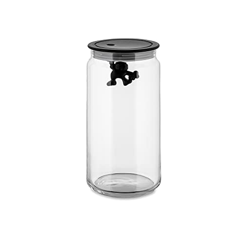 Alessi Gianni Glass Box B Küchendose, 140 cl, Glas, Schwarz, 4.5 x 13.5 x 46.5 cm von Alessi