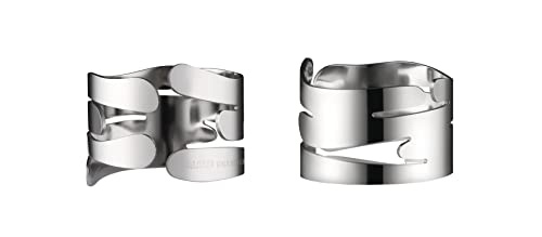 Alessi Barkring BM17S2 – Set mit Zwei Designer-Serviettenhaltern mit Natürlich Inspirierter Dekoration, aus Edelstahl 18/10, Stahl von Alessi