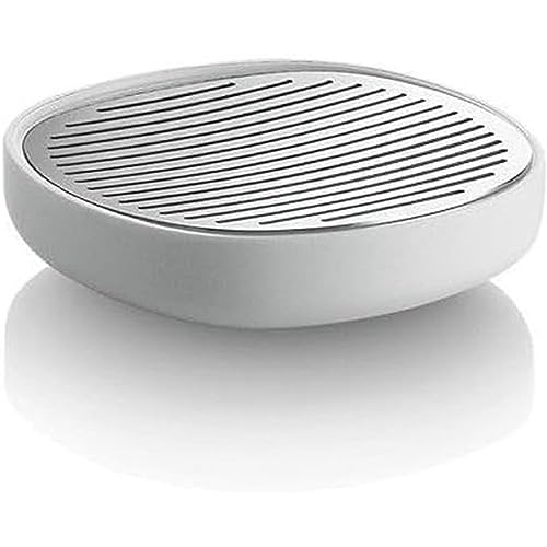 Alessi | Birillo PL04 W - Design Seifenschale aus PMMA und 18/10 Edelstahl, Weiss,Ã˜ 11cm, H 3cm von Alessi