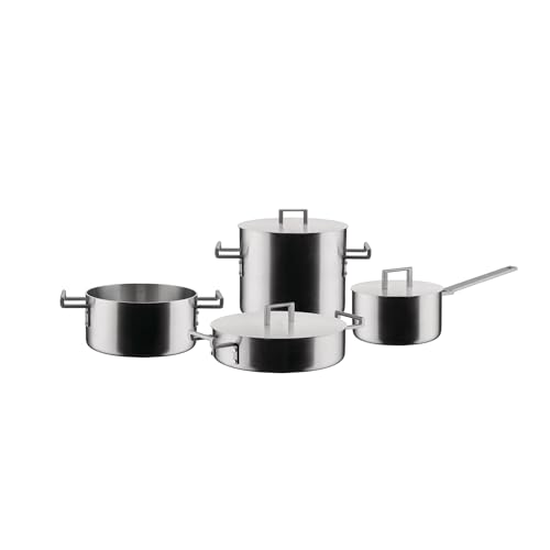 Alessi Convivio DC100S7 - Design Kochgeschirr-Set, 18/10 Edelstahlgriffe mit PVD-Beschichtung, Matte von Alessi