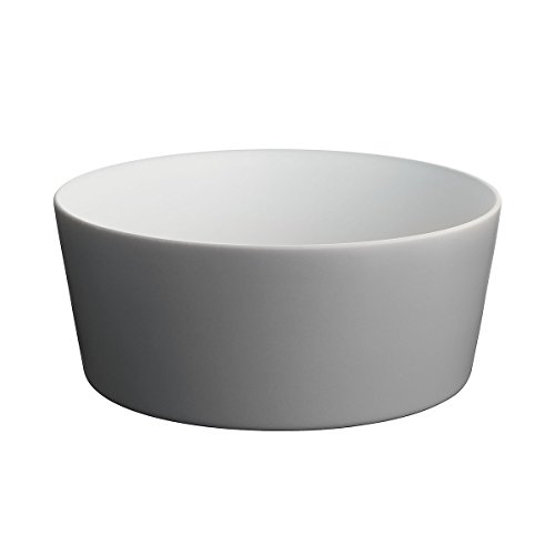 Alessi Tonale Salatschüssel aus Steingut Dark Grey 23,0cm ∅, Edelstahl, Grau, 2.2 x 25 x 15.5 cm von Alessi