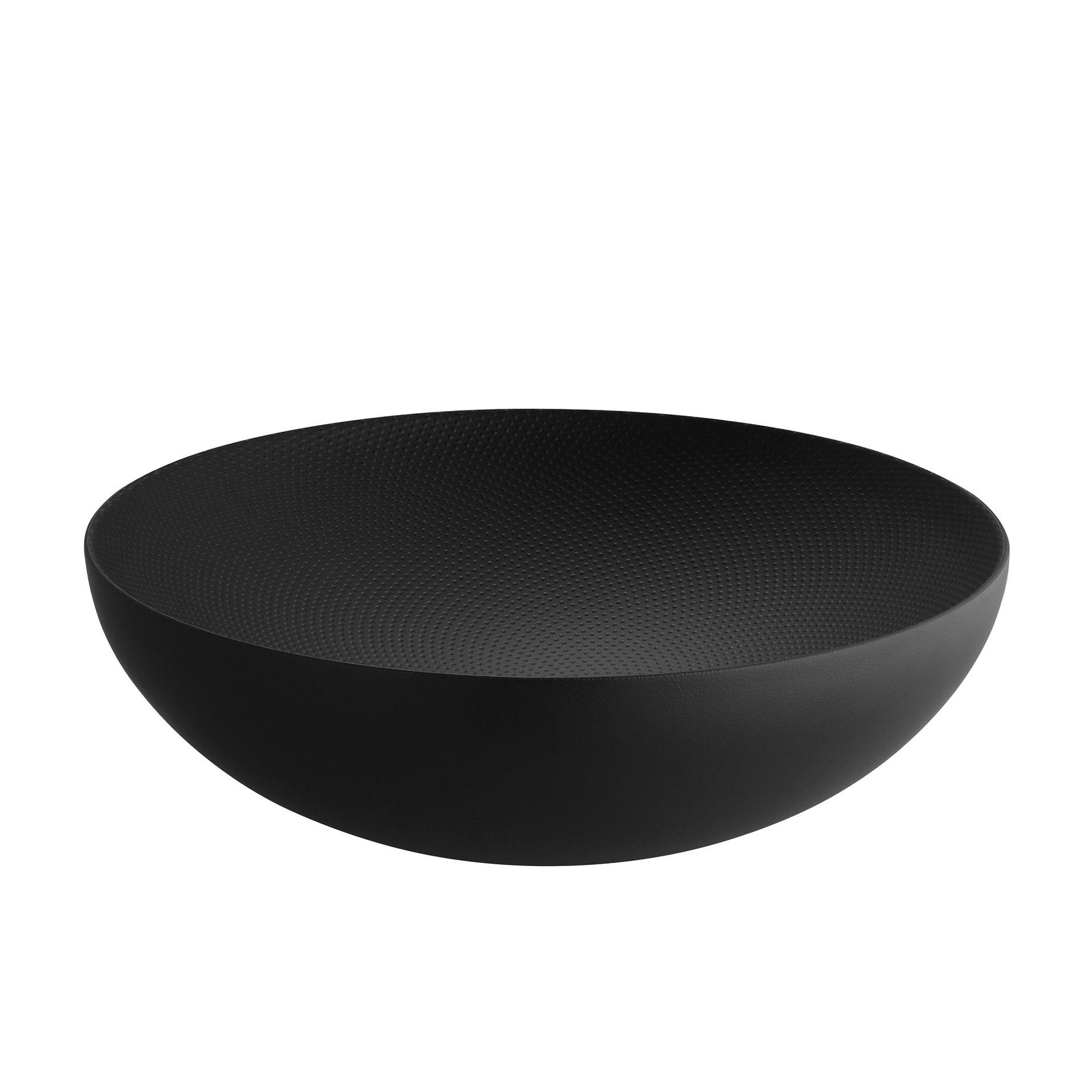 Alessi - Double Schale Ø25cm - schwarz/epoxidharzlackiert/mit Reliefdekor/H 7,3cm / Ø 25cm von Alessi