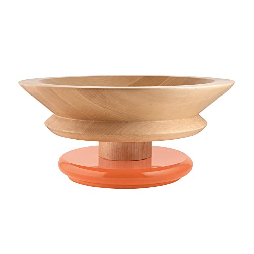 Alessi ES15 1 Schale aus Lindenholz. Lackierter Fuß, orange 100 Values Collection, Steel, Anaranjado von Alessi