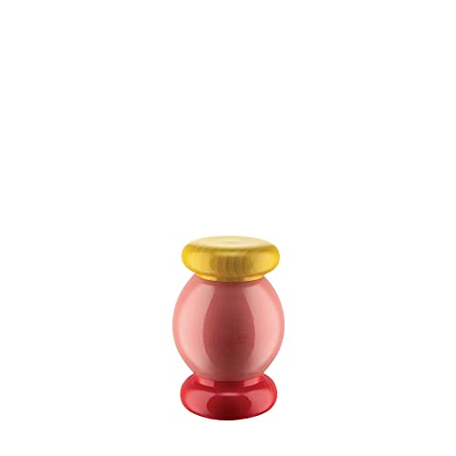 Alessi ES18 2 Salz-/Pfeffer-und Gewürzmühle aus Buchenholz, rosa, 100 Values Collection, Steel, Gelb, Rot, Pink von Alessi