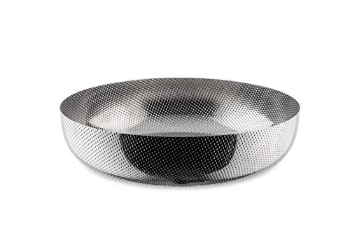 Alessi Extra Ordinary Texture Korbschale, rund aus Edelstahl, mit Reliefdekor 18/10, Stahl, Einheitsgröße von Alessi