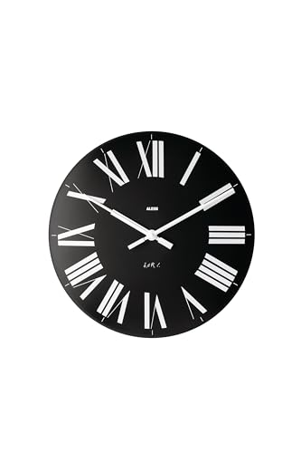 Alessi 12 B Firenze Wanduhr aus ABS, Quarzwerk, schwarz, Ã˜ 36cm von Alessi