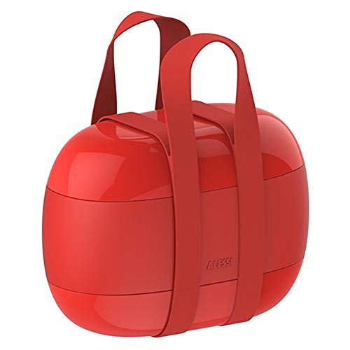 Alessi Food à Porter | SA02 G - dreiteilige Brotbox aus Thermoplastik-Kunststoff, rot.,10 cm von Alessi