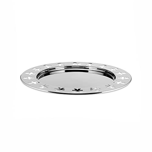 Alessi "GIROTONDO" Platte, rund mit durchbrochenem Rand aus Edelstahl, 3.7 x 41 x 8.2 cm, Silber Alessi "GIROTONDO" Platte, rund mit durchbrochenem Rand aus Edelstahl, 3.7 x 41 x 8.2 cm, Silber von Alessi