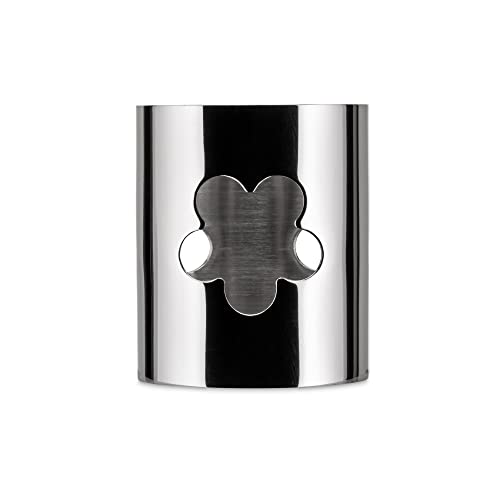 Alessi "GIROTONDO" Serviettenring, durchbrochen aus Edelstahl glänzend poliert, Blumen, 20 x 5.4 x 25.5 cm, Silber von Alessi