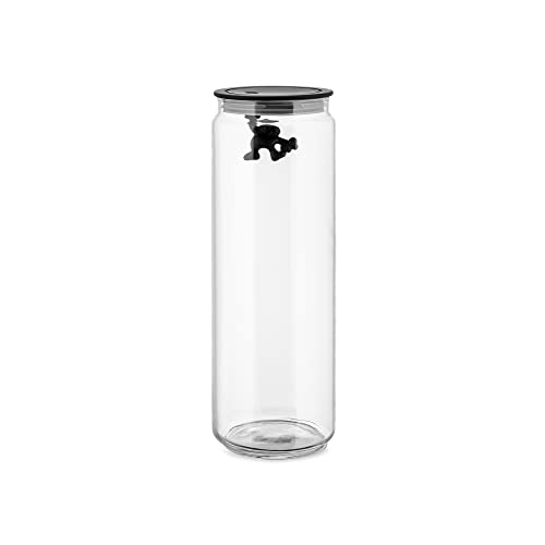 Alessi "Gianni" Küchendose aus Glas mit abgedichtem Deckel, thermoplastischem Harz, schwarz, 27.5 x 13.5 x 28 cm Alessi "Gianni" Küchendose aus Glas mit abgedichtem Deckel, thermoplastischem Harz, schwarz, 27.5 x 13.5 x 28 cm von Alessi