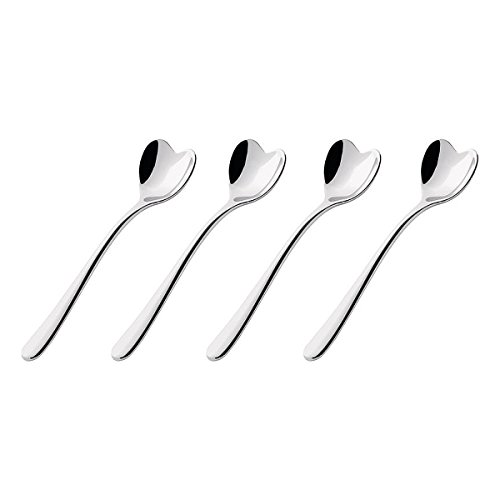 Alessi "Il Caffe" 4 Stück Zuckerlöffel, Silber, 9 x 13.5 x 13.5 cm von Alessi