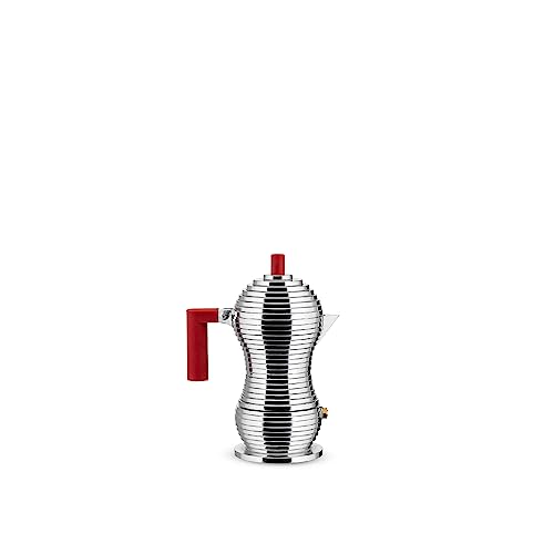 Alessi MDL02/1 R Kaffeekanne, Aluminium, rot, 7.5 x 10.5 x 13.5 cm von Alessi