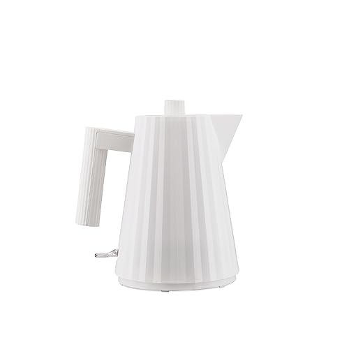 Alessi Plissé MDL06/1WUK - Elektrischer Wasserkocher aus Thermoplastischem Harz, Englisch Stecker 2400W, 100 cl, Weiß von Alessi