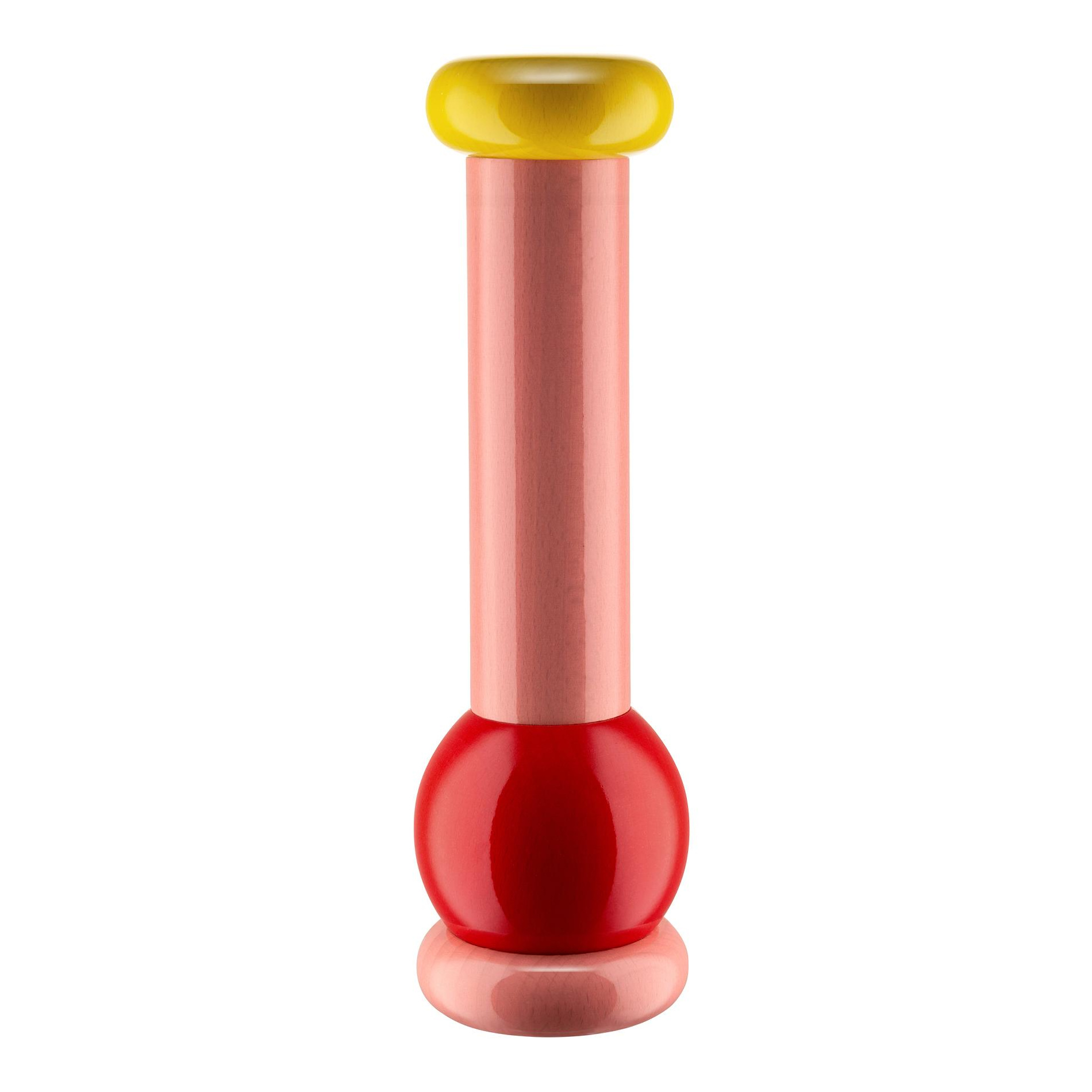 Alessi - Alessi100 MP0210 Pfeffermühle - rosa, rot, gelb/H x Ø 23x7cm von Alessi