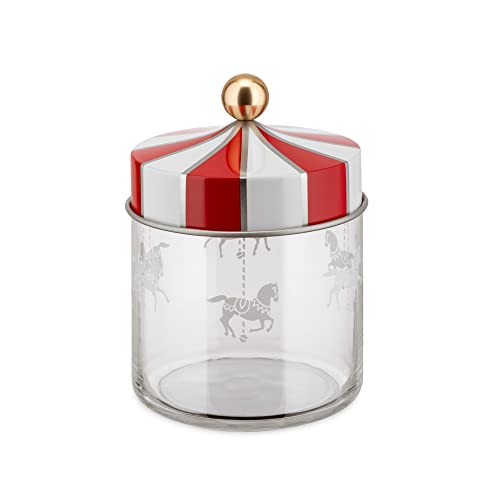 Alessi Circus MW30/75 - Küchenglas für Design-Lebensmittel, in Screen-bedrucktes Glas mit Tuchbanddeckel, 75 cl, Bunt von Alessi