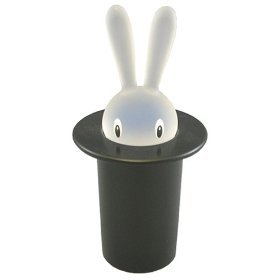 Alessi Magic Bunny ASG16 B Design Zahnstocherbehälter aus Thermooplastiche Harz, schwarz von Alessi