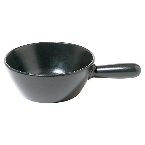 Alessi Mami Fondue Topf für Käse aus Keramik schwarz, Edelstahl, 24 cm von Alessi