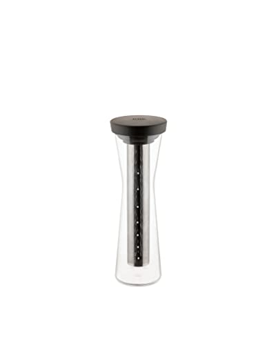 Alessi Mazagran GIA31 BR - Krug für Kalten Filterkaffee, aus Borosilikatglas und Thermoplastischem Harz, Filter aus Edelstahl 18/10, Braun von Alessi