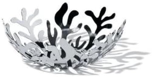 Alessi ESI01/21 Mediterraneo Obsthalter aus Edelstahl, epoxidharzlackiert, silber, Ø 21 cm von Alessi