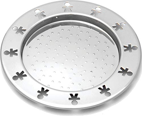 Alessi "Mini Girotondo", 2 Stück Flaschenuntersetzer, feuchtigkeitabstossend aus Edelstahl 18/10 glänzend poliert von Alessi