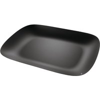 Alessi - Moiré Tablett, 45 x 34 cm, schwarz mit Reliefdekor von Alessi