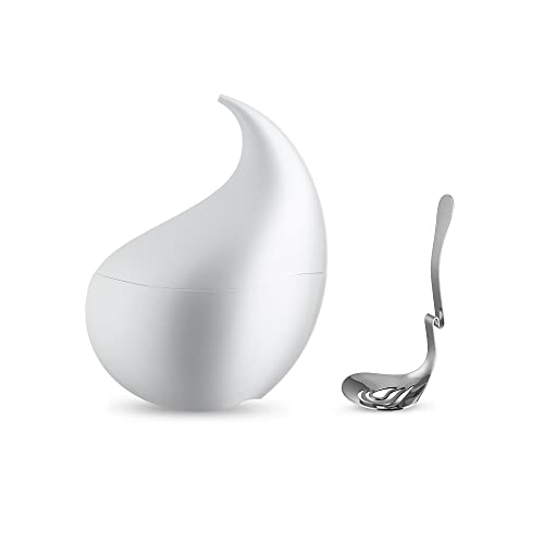 Alessi Nunziatella ESI23 SET - Designbehälter und Perforierte Pfanne für Mozzarella aus Thermoplastischem Harz, Weiß von Alessi