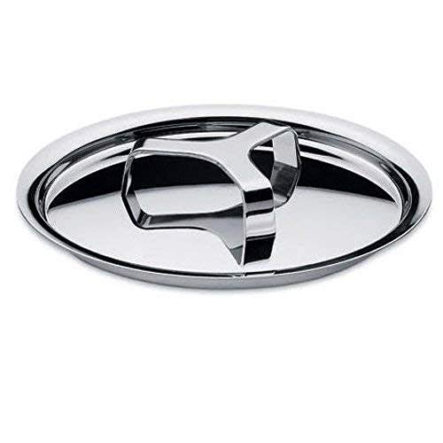 Alessi "POTS & PANS" Deckel aus Edelstahl, 4 x 19 x 8.8 cm, Silber von Alessi